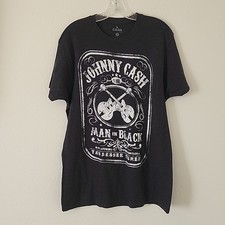 NEW - JOHNNY CASH The Man In Black Graphic Tee T-Shirt Size L Charcoal Heather