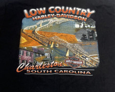 VTG Harley Davidson Charleston SC Low Country Mens T Shirt L Black USA Made 90s