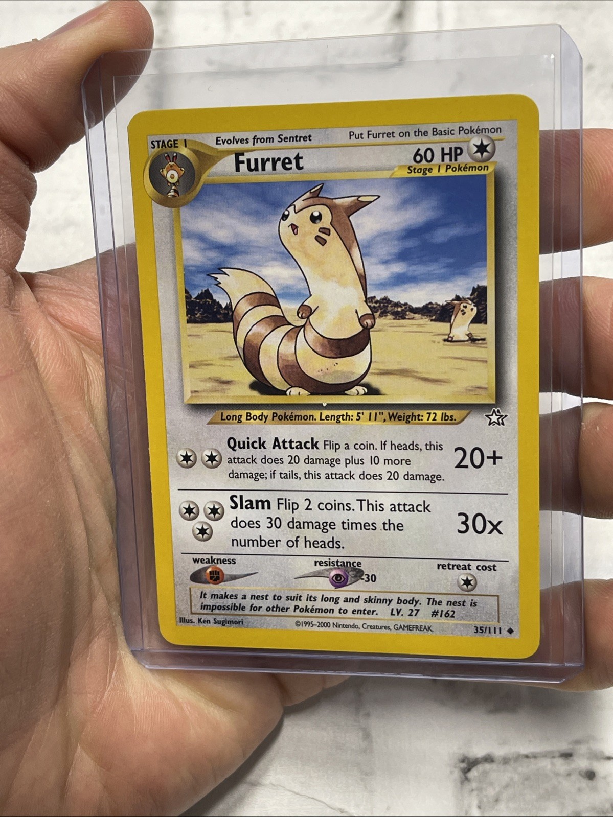 Pokemon Furret (35/111) Neo Genesis Vintage Vtg Card Uncommon Nintendo TCG NM/MT
