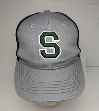 Port Authority Youth Trucker Hat Gray Black Mesh Cotton Adjustable Embroidered