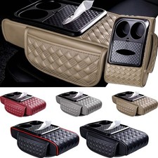Car Armrest Cushion Center Console Cover With Cup Holdertissue Boxphone Holder