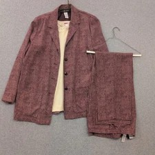 Saga Harbor Womens Purple Textured Blazer Pants 2 Piece Suit Set Size 14 16