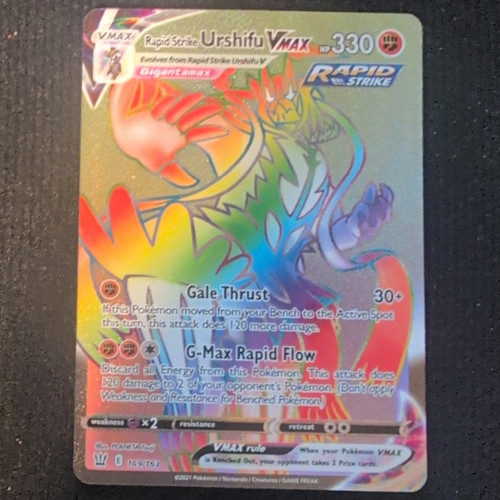 Rapid Strike Urshifu VMAX 169/163 Secret Rare Full Art Holo 330 HP