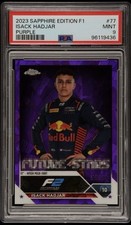 2023 Topps Sapphire Formula 1 F1 Isack Hadjar RC #77 Purple SP /10 PSA 9