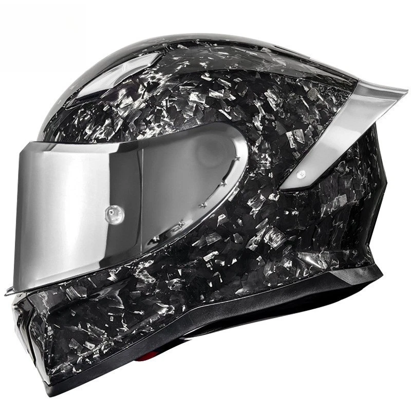 Nuevos cascos de moto ligeros de fibra de carbono para hombre y mujer cuatro estaciones( Foto 4 de 4