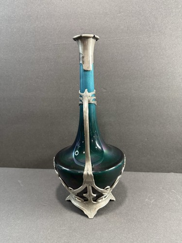 Johann von Schwarz Carl Sigmund Luber Art Nouveau Pewter Mounted Vase , Antique - Picture 4 of 17
