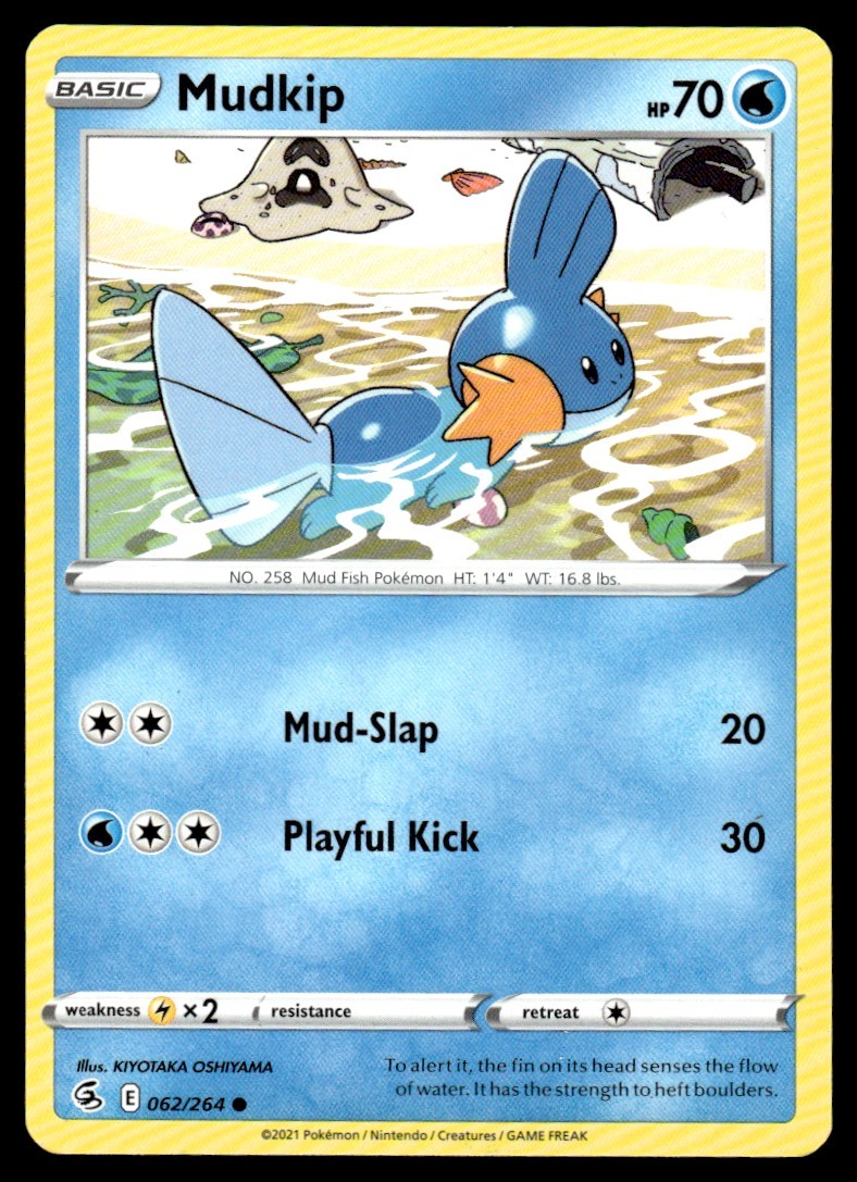 2021 Sword & Shield - Fusion Strike Mudkip Basic/Common #62