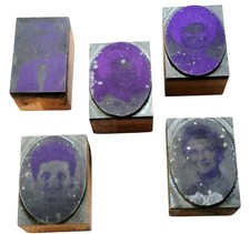 Letter Printing Press Photo Portrait 5 Wood & Metal Antique