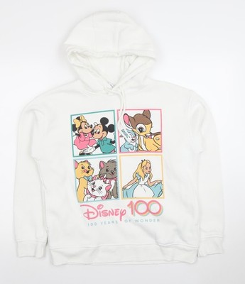 Disney x Primark Hoodie weiß Damen S Pullover Grafik 100 Jahre Wunder