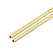 Brass Round Tube 300mm Length 2.5mm OD 0.5mm Wall Thickness Seamless Tubing 2pcs