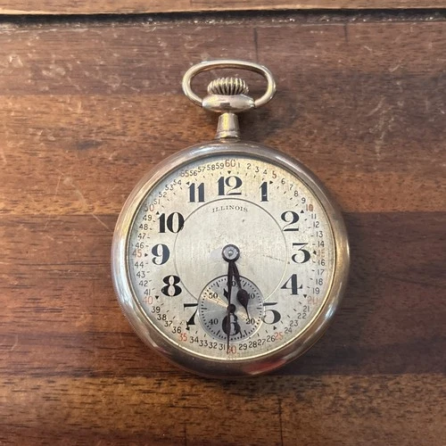 Antique 1925 Illinois Grade 305 POCKET WATCH 16s,17j,OF,GF.  Runs