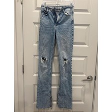 Zara Blue Distressed Jeans Women Size 2