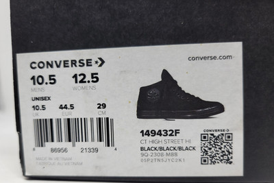 Converse All Star CT High Street Black/Black - 149432F - Mens Size 10.5 - NIB