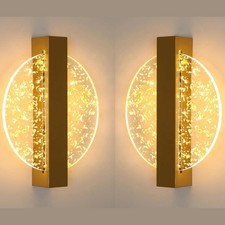 2X LED Wall Light 3000K Warm White Round Sconce Lamp Bedroom Living Room Office