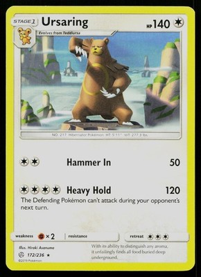 URSARING 172/236 RARE COSMIC ECLIPSE POKEMON NM