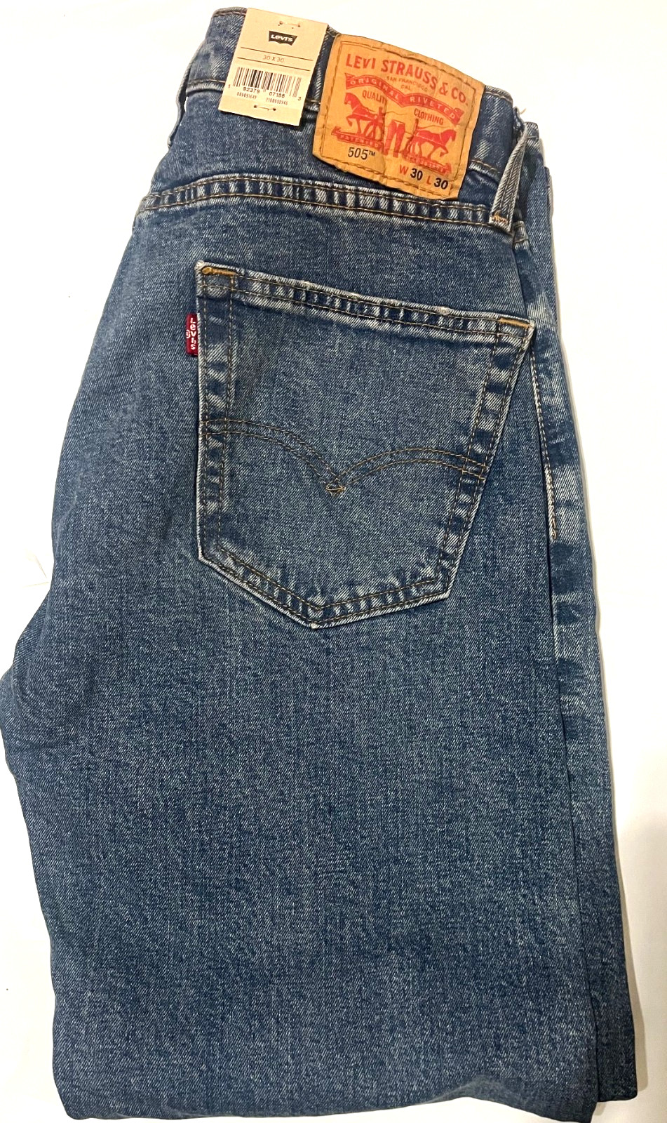 NWT MEN'S LEVI’S 505 1649 REGULAR STRETCH SET AT WAIST M. BLUE JEANS PANT DENIM