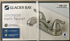 195 157 Glacier Bay 4" Centerset 2-Handle Low-Arc Bathroom Faucet Brushed Nickel
