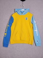 Vintage Champion Hoodie Sweatshirt Youth XL Colorblock Sleeve Spellout