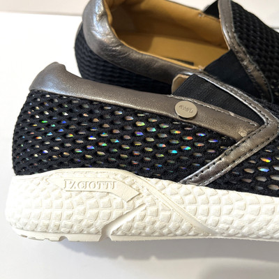 CESARE PACIOTTI 4US Black Multi Iridescent Net Slip on Loafer Comfort Shoes 36