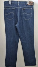 VTG 80s Lee Riders 200-2046 Dark Wash Jeans 38x32 Made in USA Straight Leg