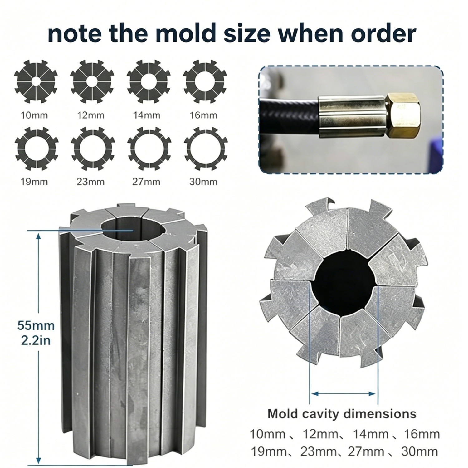 A set of hose machine magnetic molds Hydraulic Hose Crimper Hose Pipe