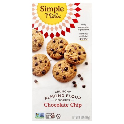 Crunchy Almond Flour Cookies, Chocolate Chip, 5.5 oz (156 g)