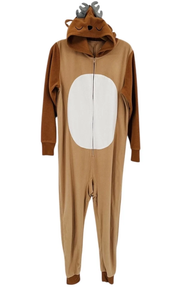 Pijama de una pieza Jammies For Your Families reno mujer pequeño con capucha polar Foto 2 de 4