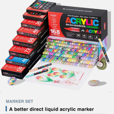 Acryl Farbe Marker Pinsel Stifte Stein Stoff Holz Glas DIY Kartenherstellung Kunst