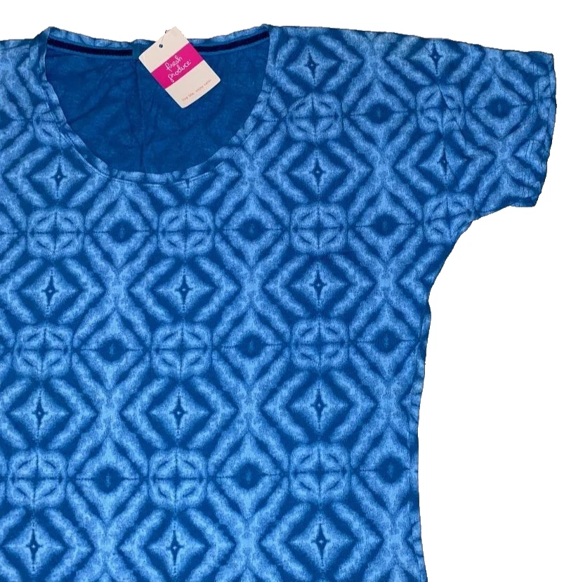 Top FRESH PRODUC XSmall Azul Marino Shibori $48 Hannah SS NUEVO CON ETIQUETAS XS Foto 3 de 4