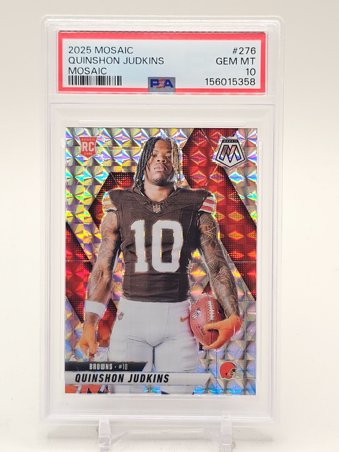 QUINSHON JUDKINS 2025 MOSAIC ROOKIE RC VARIATION SILVER MOSAIC #276 PSA 10 Q6992