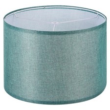 Image of Drum Lamp Shade 13"x13"x9" Linen Round Lamp Shade for Table Lamps Blue