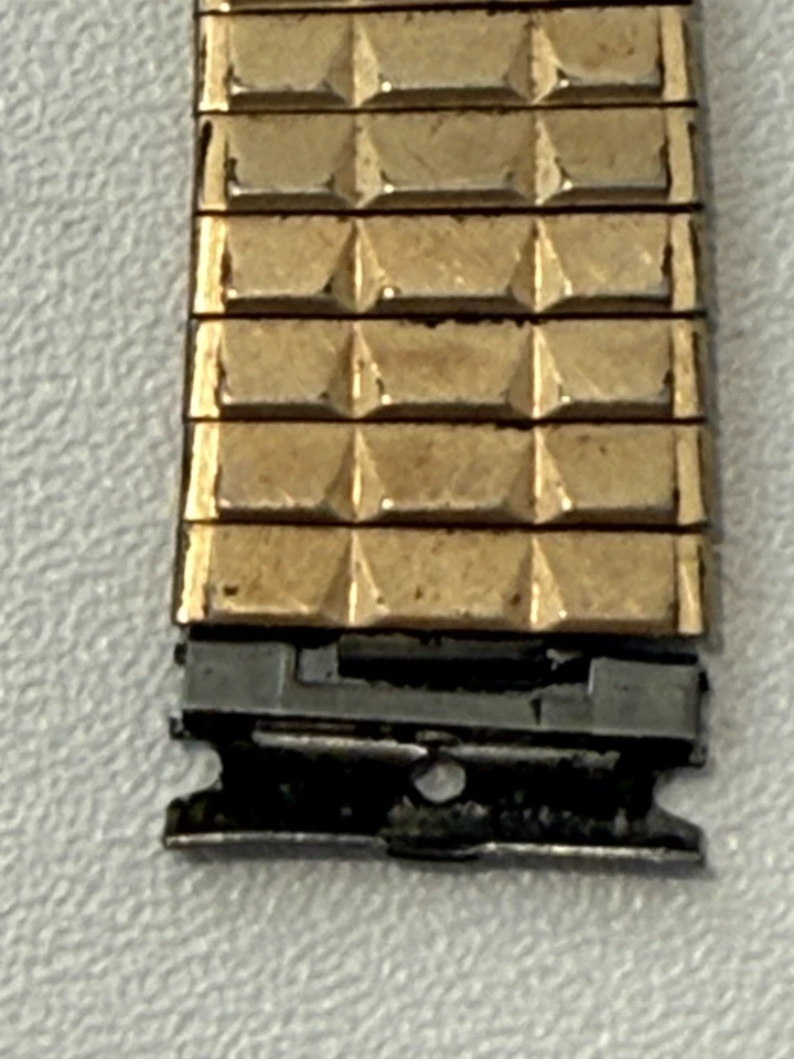 Vintage 10K Gold Filled Caps Bulova Accutron Watch Band USA Stainless Steel Rack - Image 3 of 4