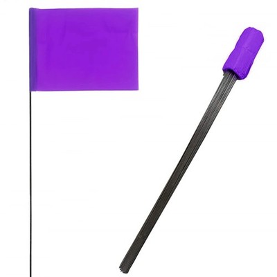 Purple 4x5 Inch Marker Flags, 100 Pack | Boundary, Dog Training, Invisible Fe...