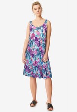 Ellos Plus Size Crossover Back Tank Dress