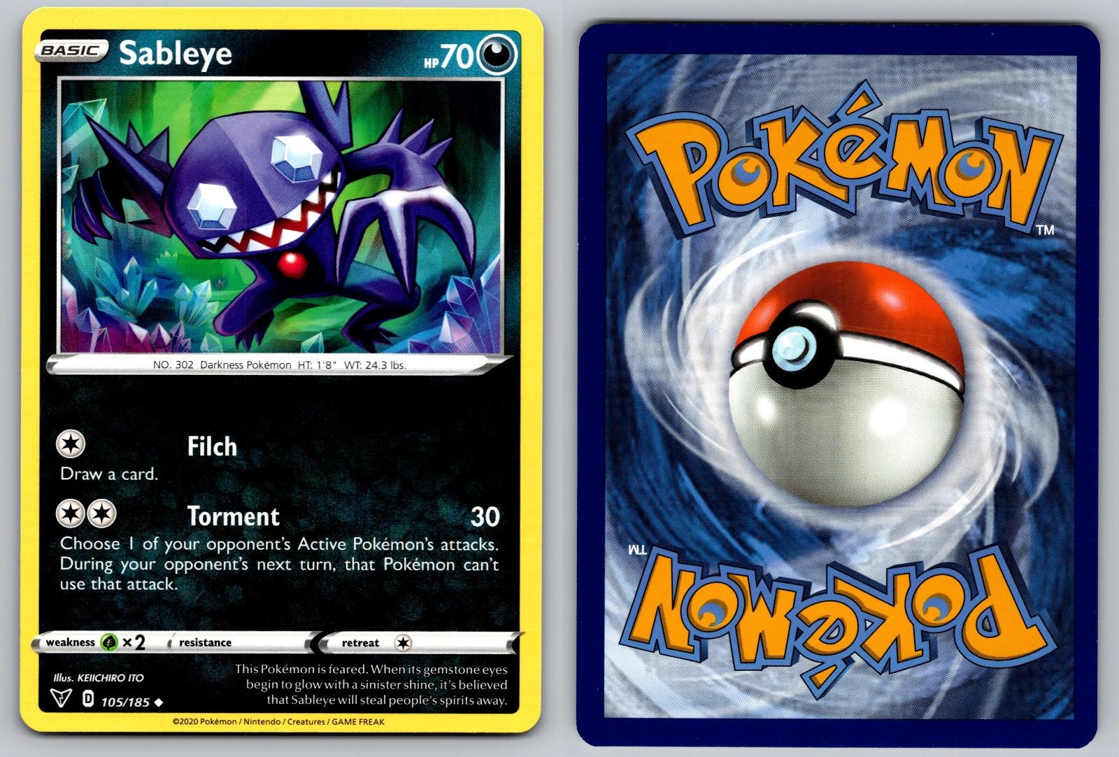 SABLEYE 105/185 UNCOMMON VIVID VOLTAGE POKEMON LP