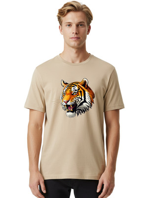 Sting-Tiger-Head Mens Graphic Tee, 100% Cotton, Casual Summer Wear