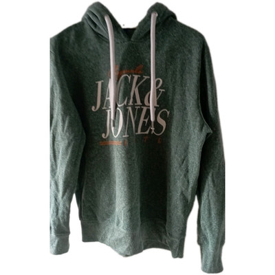 JACK & JONES Originals Herren Hoodie Grün Logo Fleece Baumwolle Regular Fit S