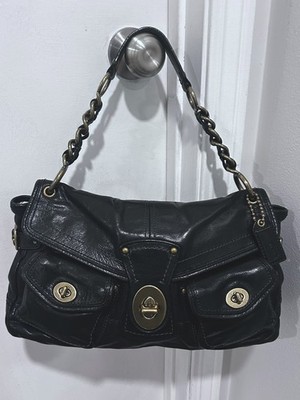 Coach Bag 11128 65th Anniversary Legacy Leigh Black Leather Satchel 