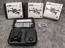 3 x E99 Pro 2026 Drone Dual Camera 2 USB Rechargeable Batteries Wi-Fi Enabled