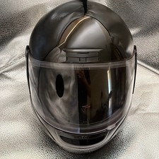Black Motorcycle Helmet,Clear Shield,Blacked Out Size XL