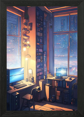 Ästhetisches Schlafzimmer Lofi gerahmtes Wandbild Poster Leinwanddruck Bild