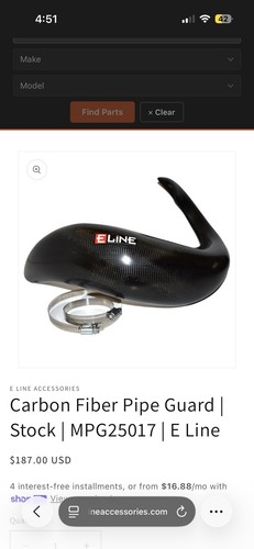 E Line Carbon Fiber Pipe Guard MPG25017 For KTM Husqvarna 250 300