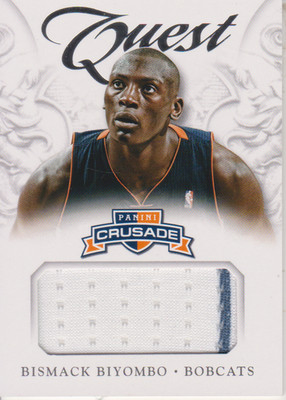 2012-13 Panini Crusade Quest Memorabilia Bismack Biyombo - Charlotte Bobcats
