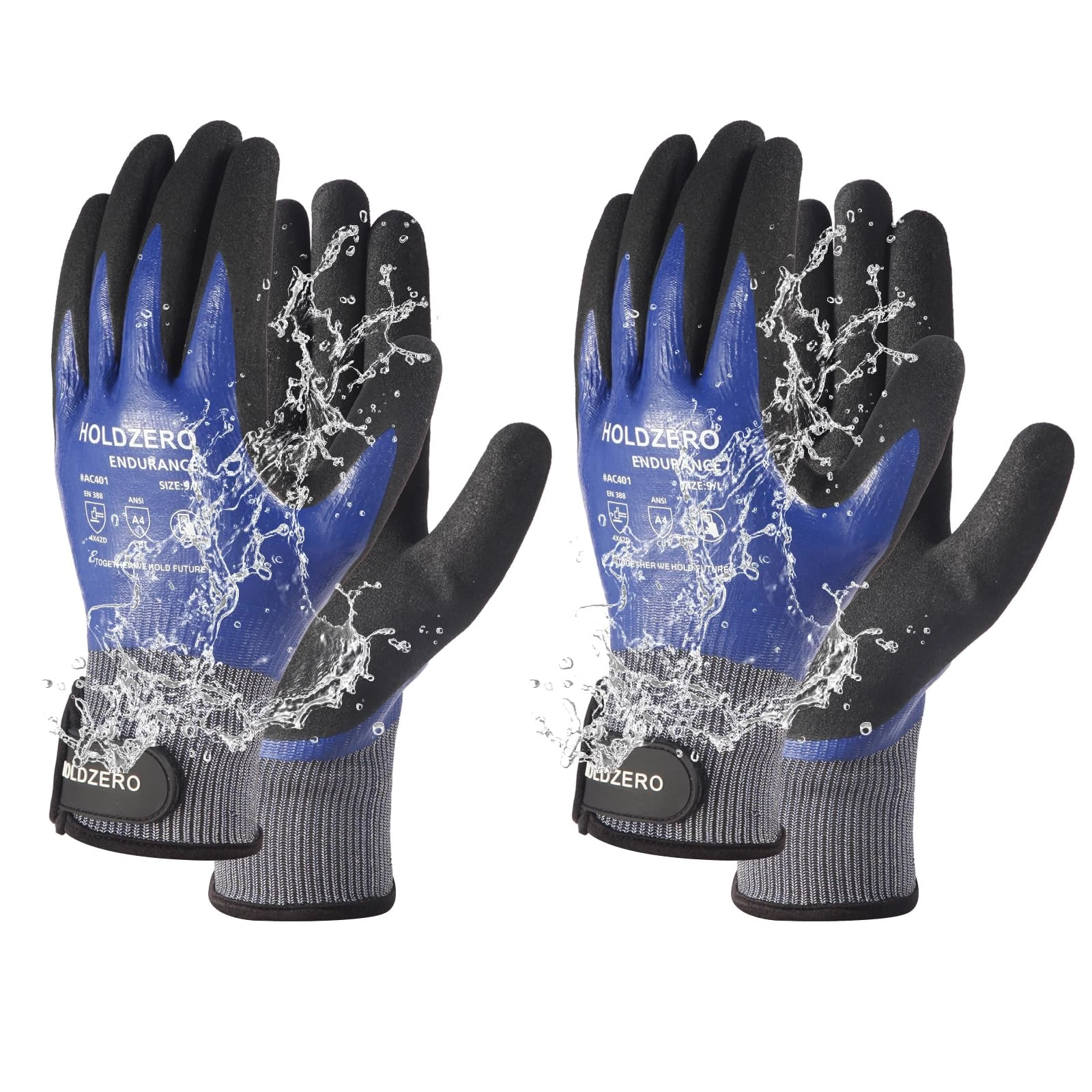 Nitrile Fully Coated Work Gloves Abrasion Cut Resistant A4 Waterproof 2 Pairs...