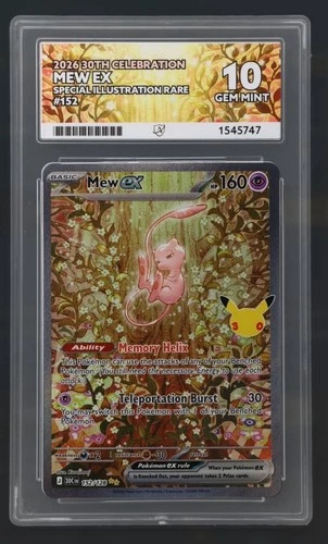 ACE Grading Mew ex 152/128 30th Celebration Special Illustration Rare Holo