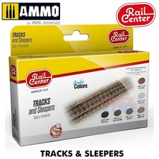 TRACKS AND SLEEPERS Acrylic Colours 6 17ml jars paint AMMO RAIL CENTRE R-1015