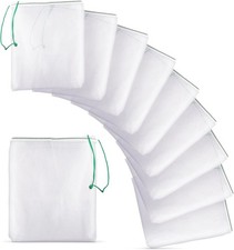 Aquarium Media Filter Bags, 10 Mesh Bags for Carbon Media, Durable Drawstring Bi