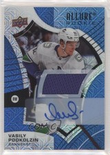 2021 Upper Deck Allure Rookies Blue Line Jersey 36/75 Vasily Podkolzin Auto 0gn4
