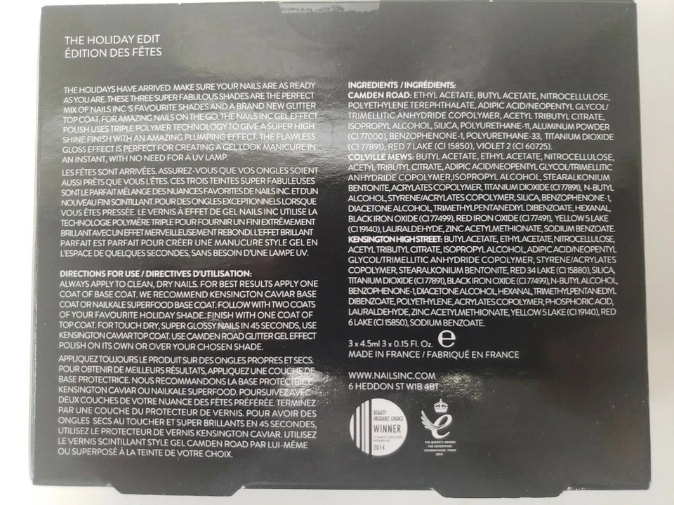 Nails Inc. THE HOLIDAY EDIT, Juego de regalo navideño de 3 piezas Foto 4 de 4