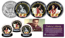 ELVIS PRESLEY Greatest Concerts JFK Half Dollar 3-Coin Set - OFFICIALLY LICENSED